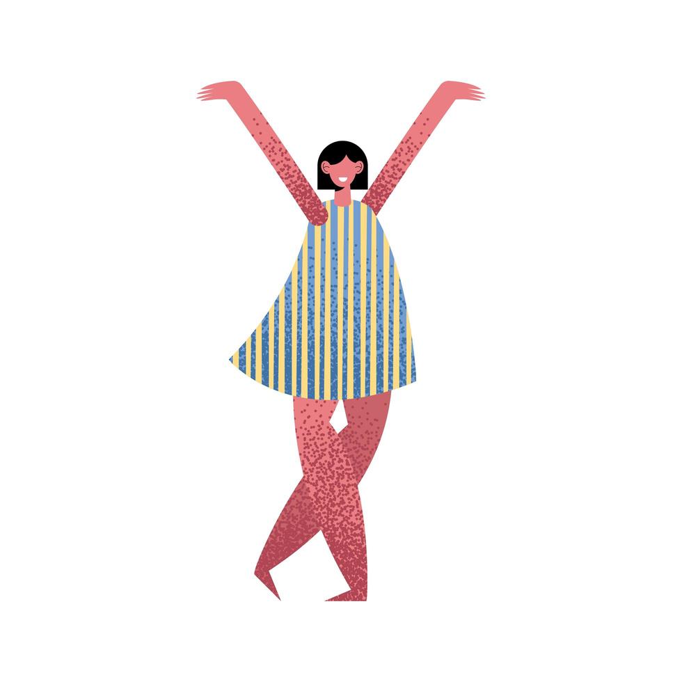 happy young woman celebrating character vector
