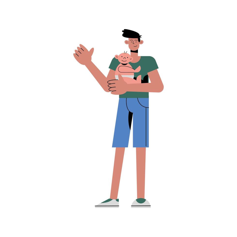 Father with baby vector design