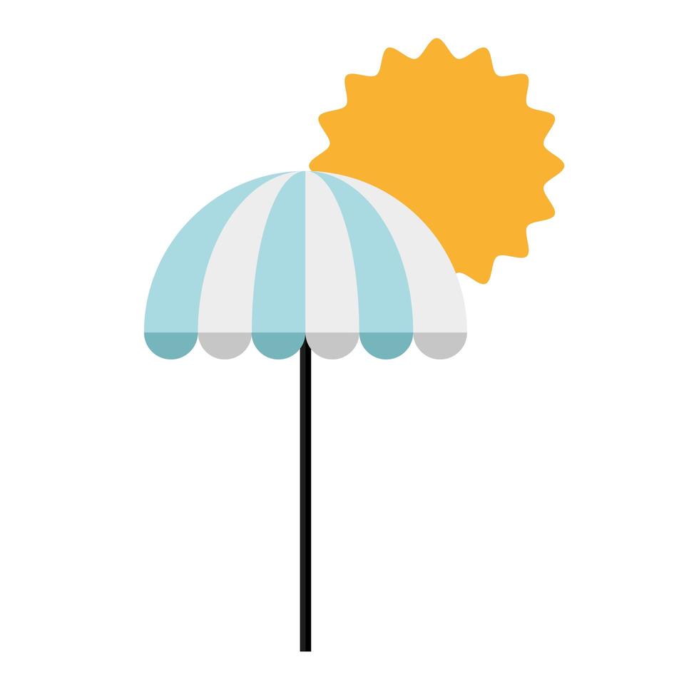 sun summer and umbrella flat style icon vector