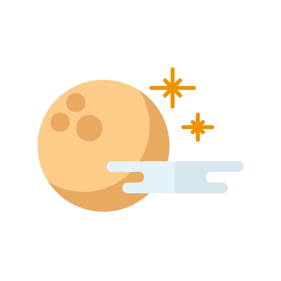 Full moon with stars and cloud vector design