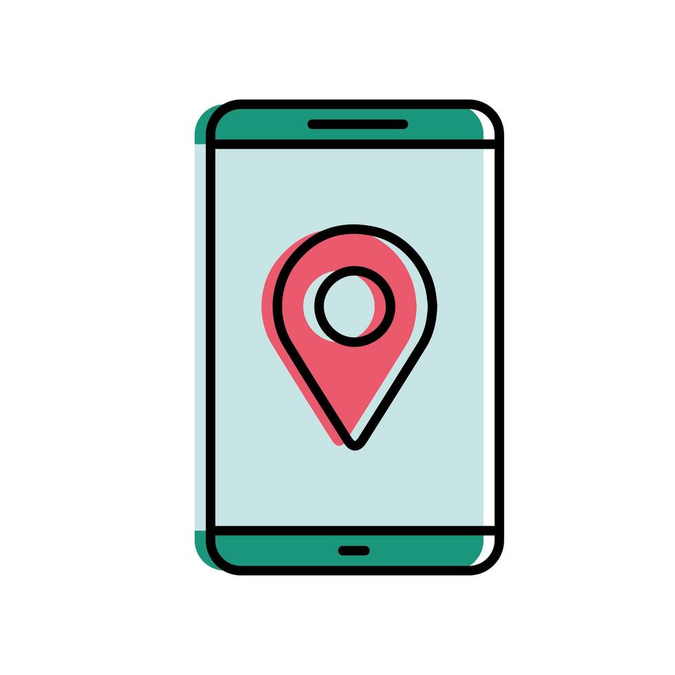 gps mark in smartphone vector design