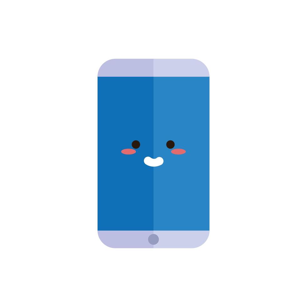 smartphone device kawaii comic character vector