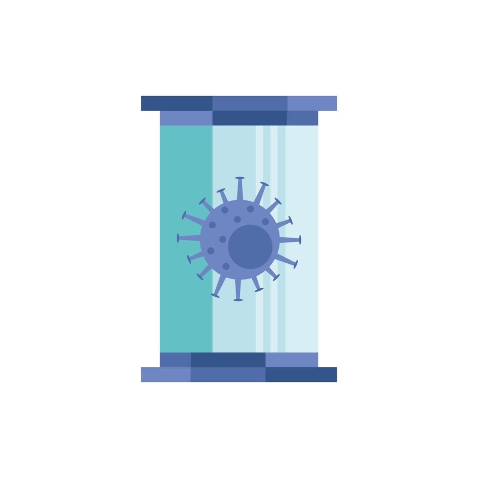 Covid 19 virus particle pandemic in laboratory bottle vector