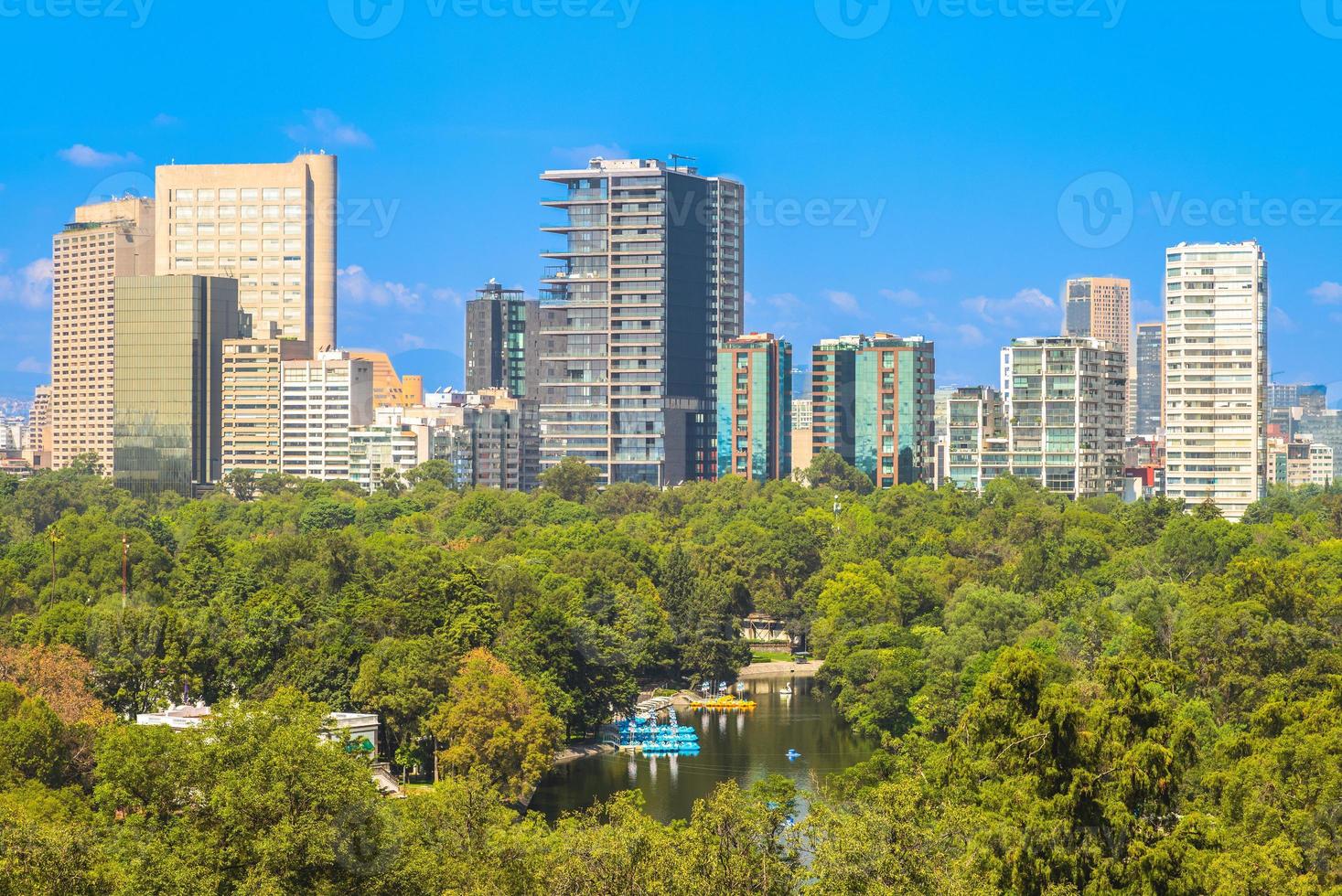 Skyline of Mexico City and  Chapultepec park photo