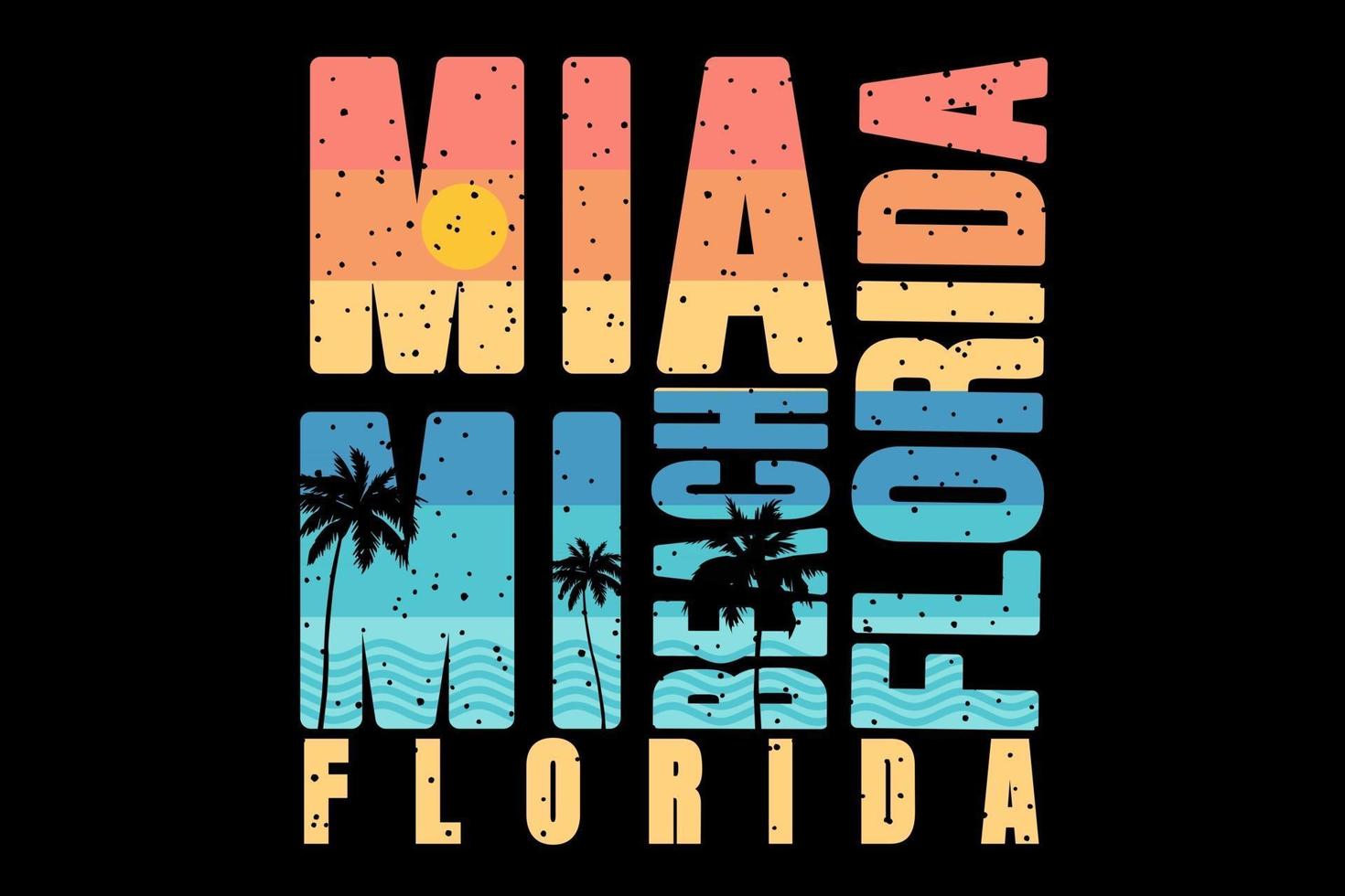 T-shirt typography miami beach florida style retro vector