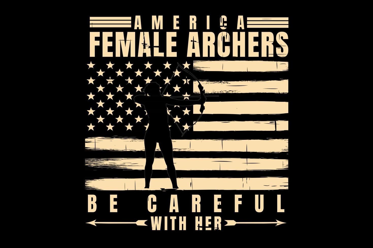 T-shirt typography archers america flag vintage vector