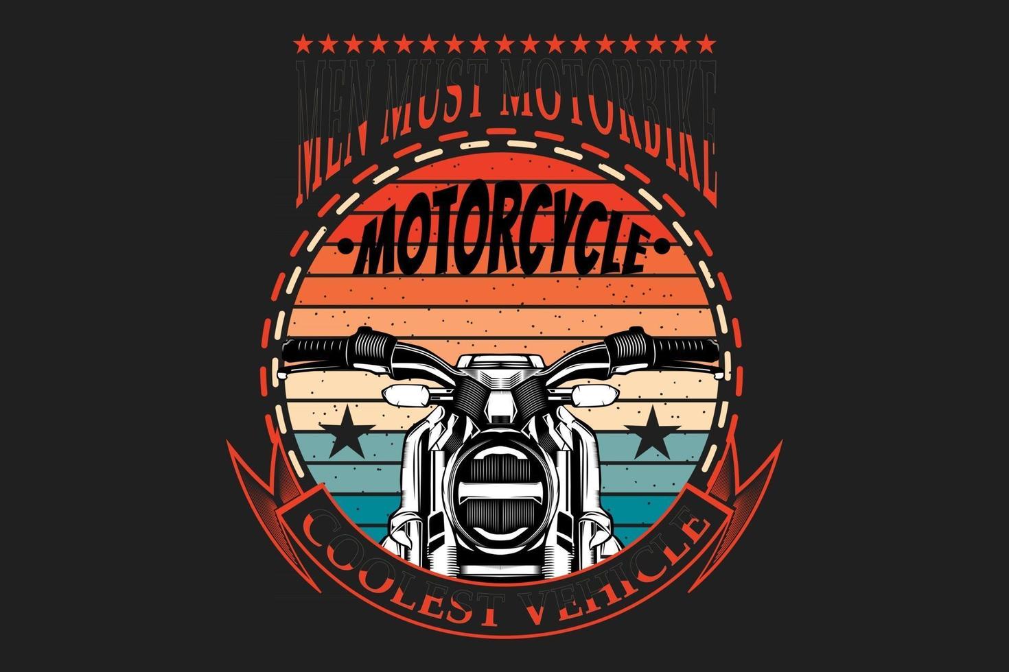 T-shirt typography motorbike silhouette retro style vector