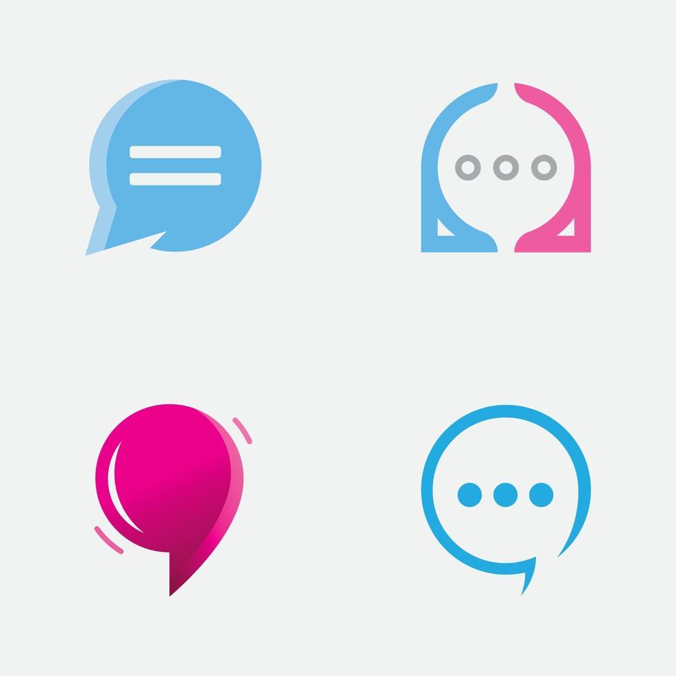 Bubble chat logo design template vector