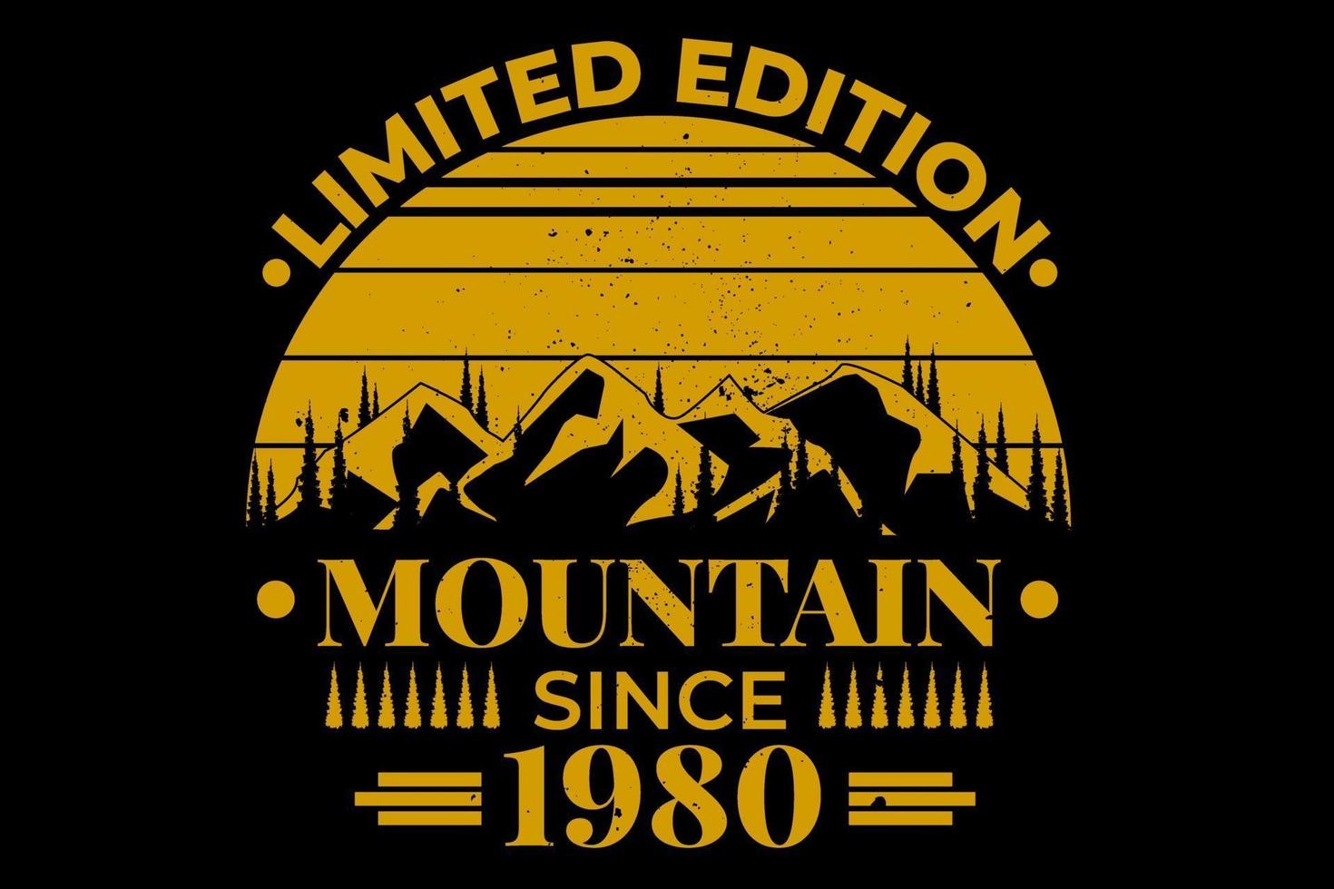 camiseta silueta montaña pino vintage vector