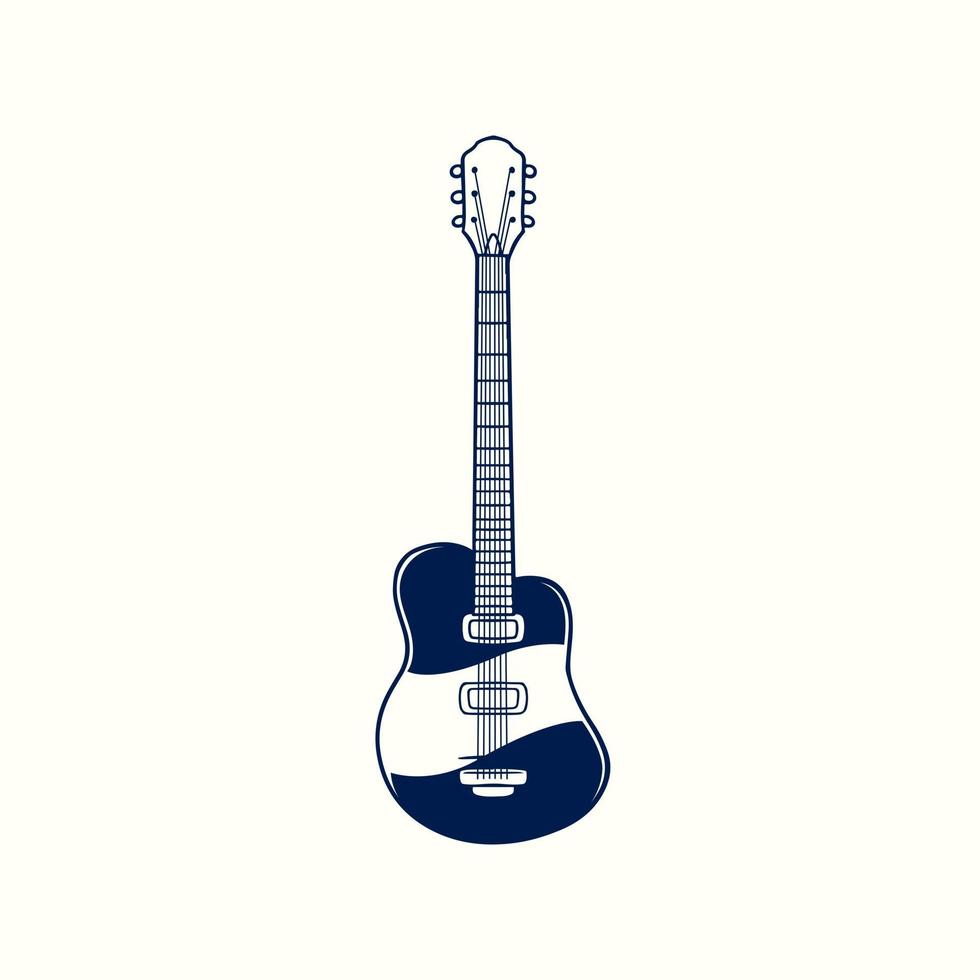 Electric guitar vintage hand drawn engraved sketch. Musical jazz classical stringed instrument isolated on white background. Vector illustration in old retro design etching