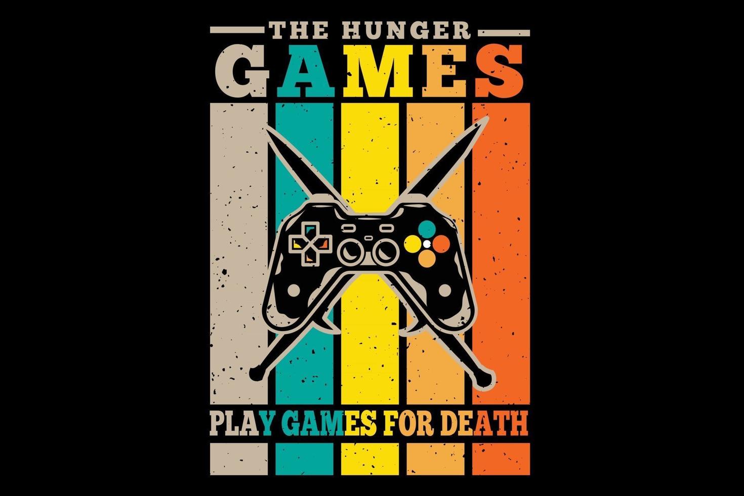 T-shirt games hunger play retro style vector