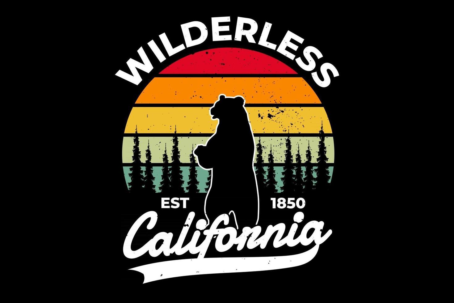 T-shirt forest california bear retro vintage vector