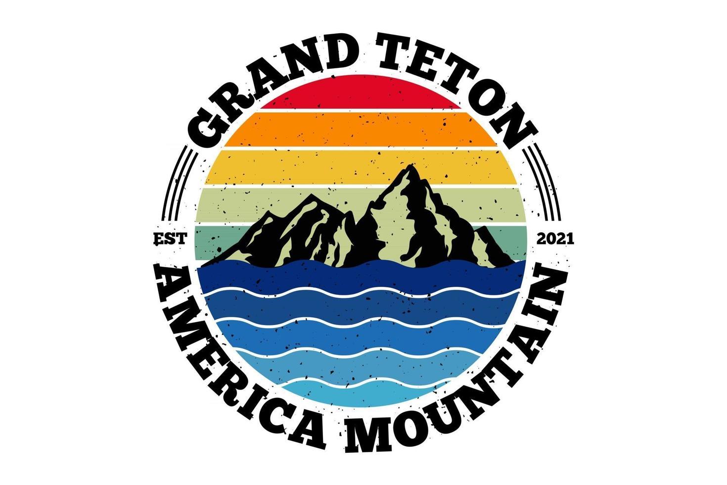 T-shirt mountain america retro style vector