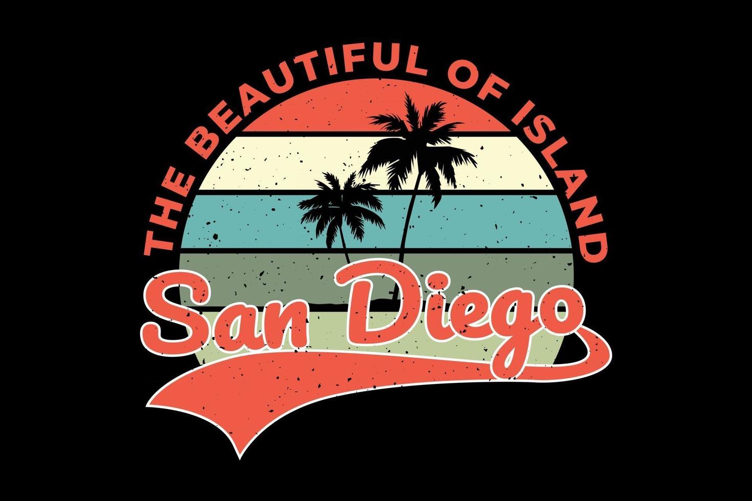 T-shirt san diego island beautiful retro vector
