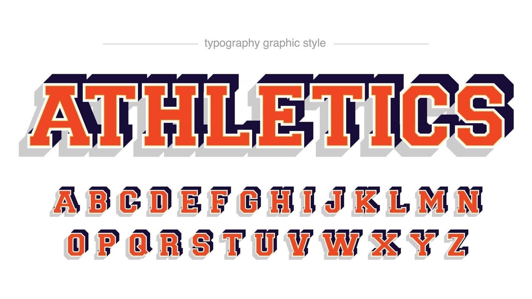 Red 3D Varsity Sports Typography vector