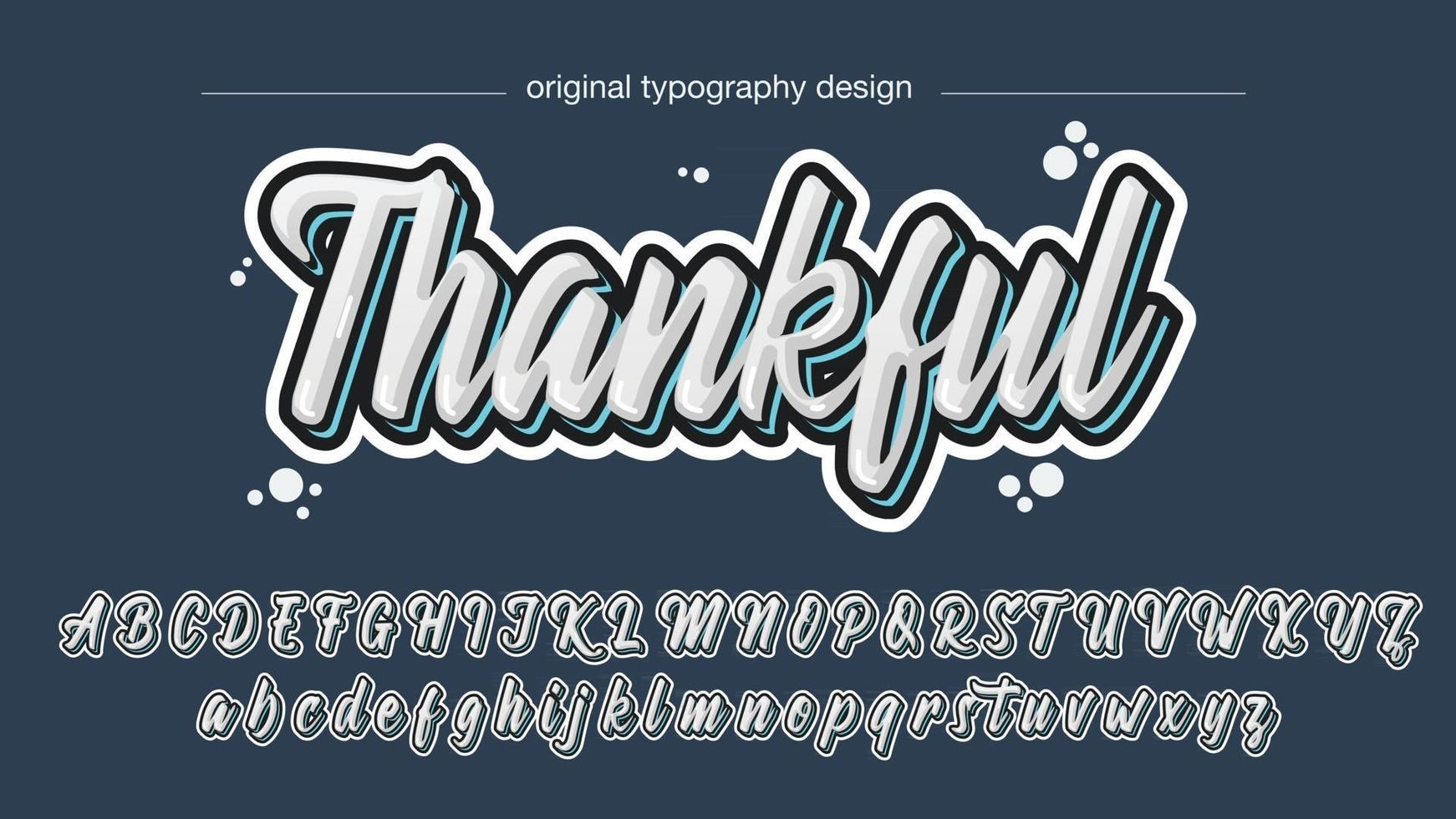 3D White Calligraphy Text Style vector