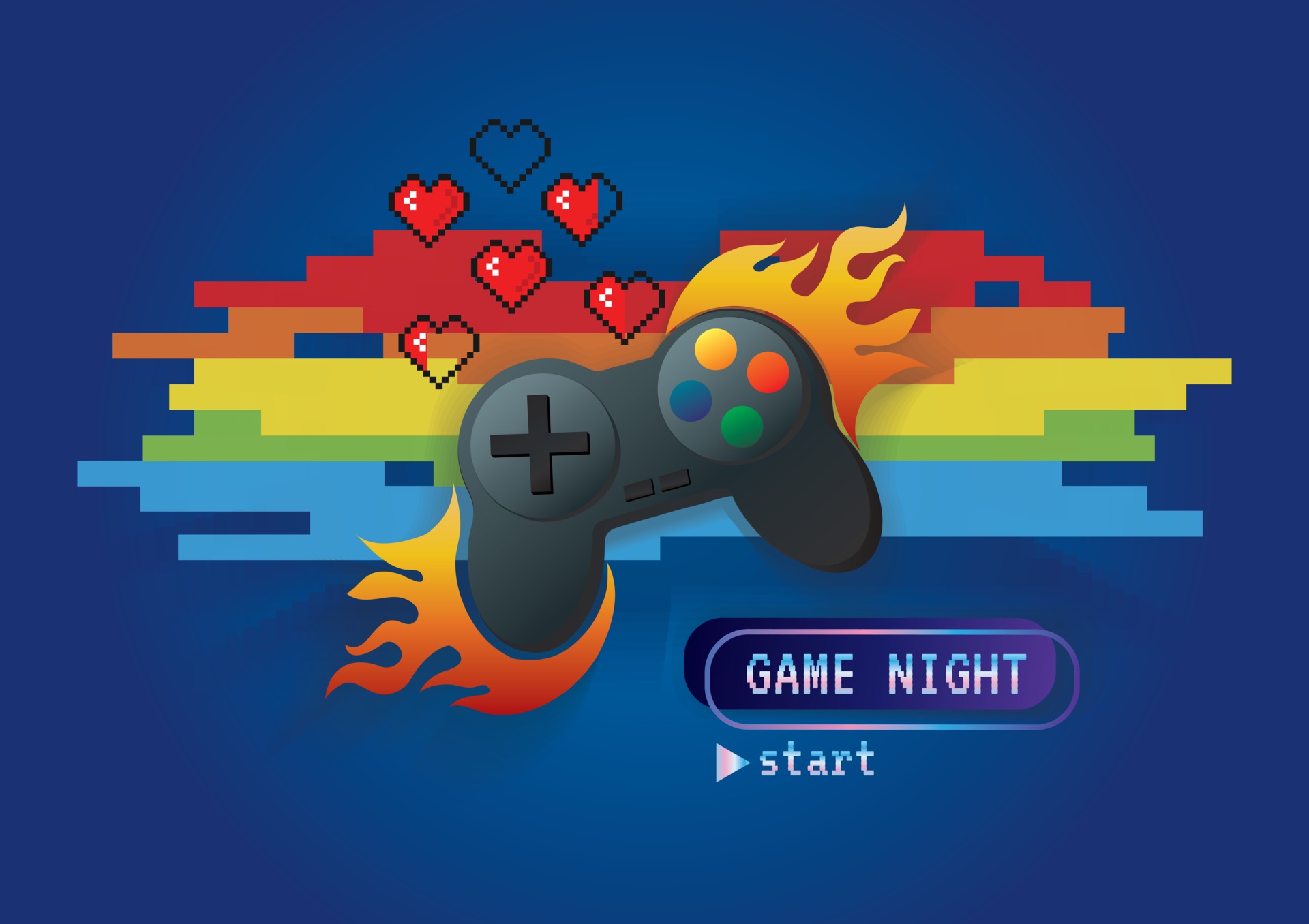 Gamer zone sign vector illustration with game controller icon and