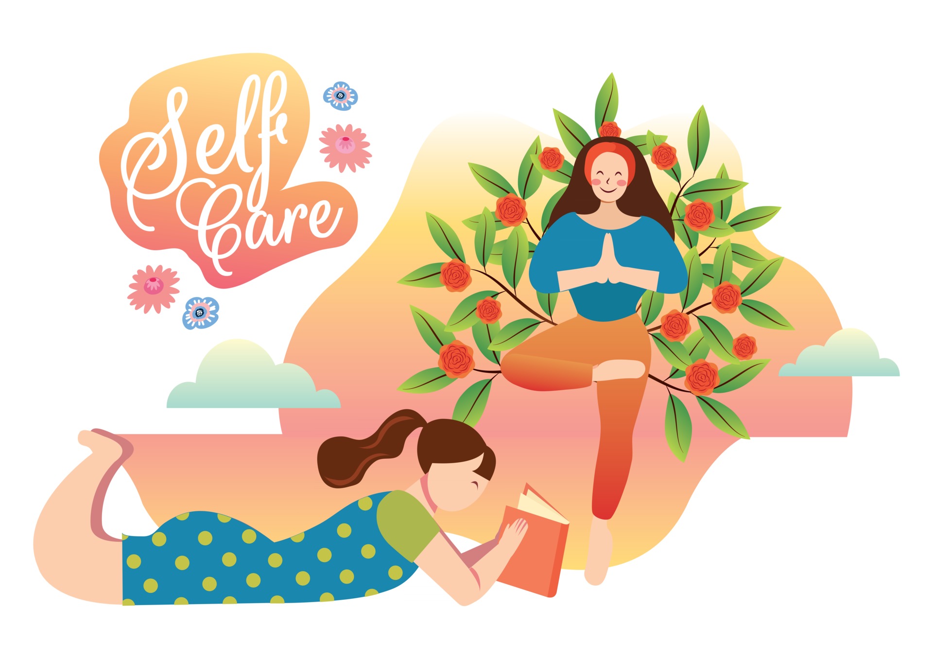 relaxing time self care concept 2734982 Vector Art at Vecteezy
