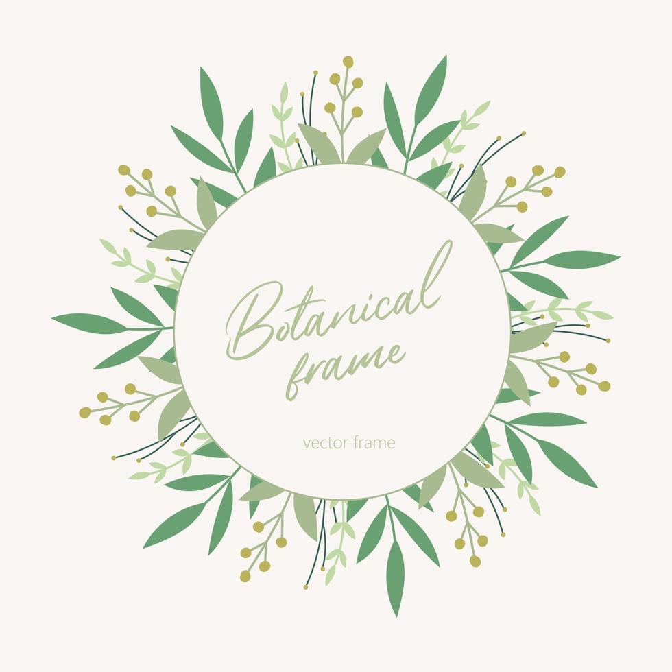 botanical frame with leaves vector