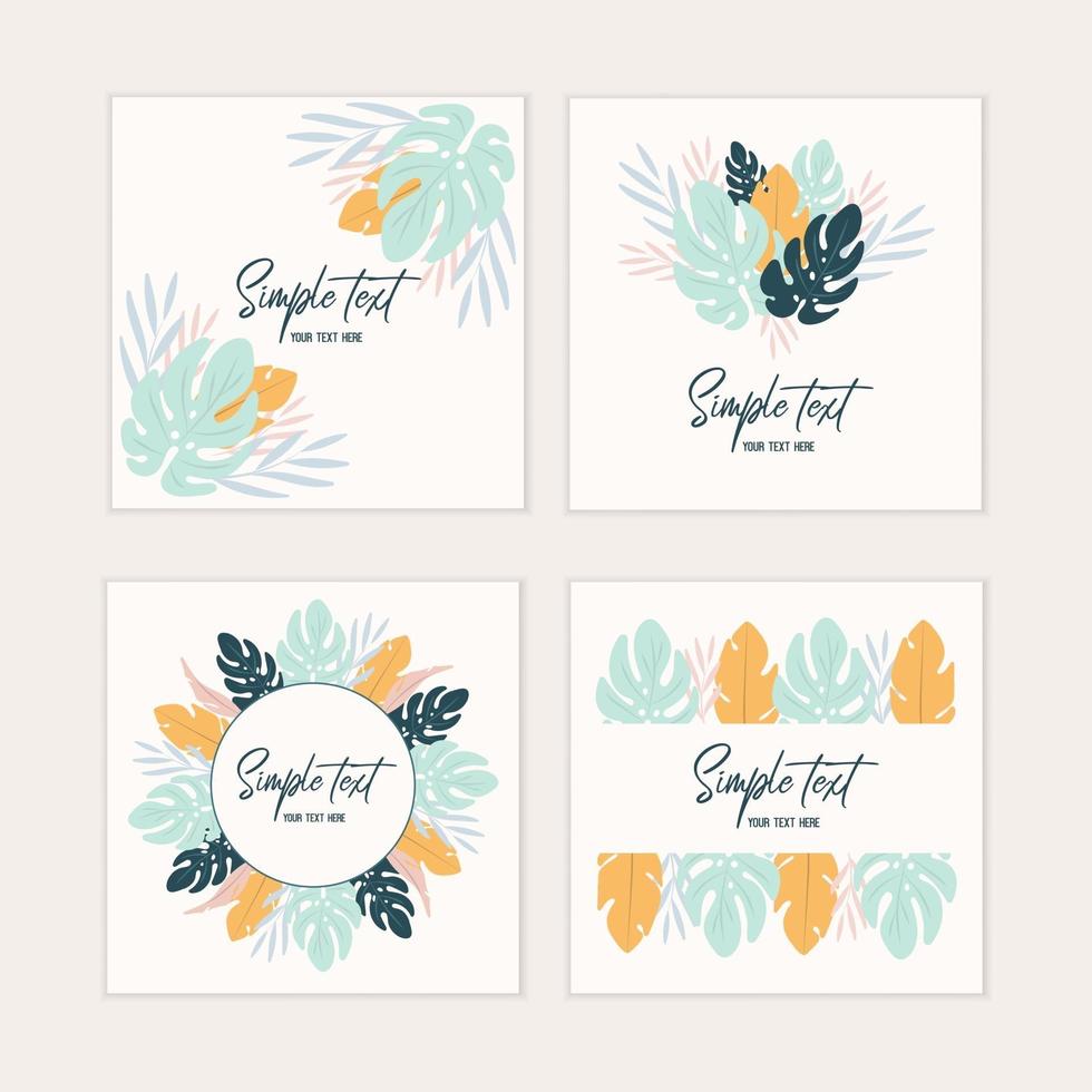 tropical card templates vector