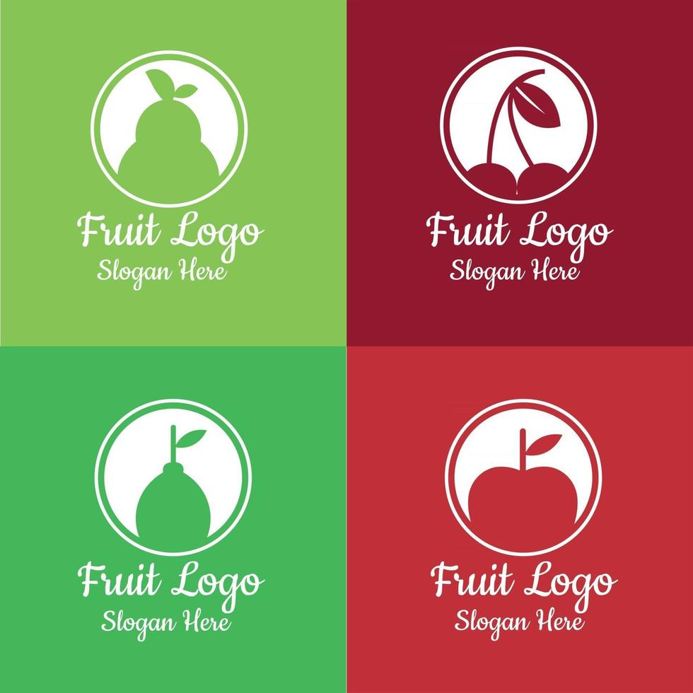 Fruit logo collection vector