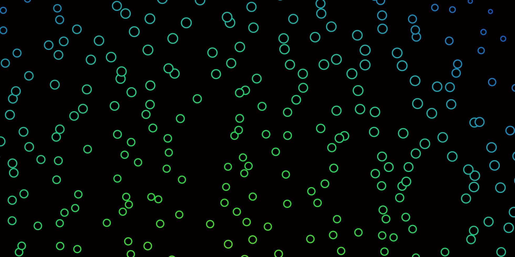Dark Blue, Green vector backdrop with circles. Abstract decorative design in gradient style with bubbles. Pattern for wallpapers, curtains.
