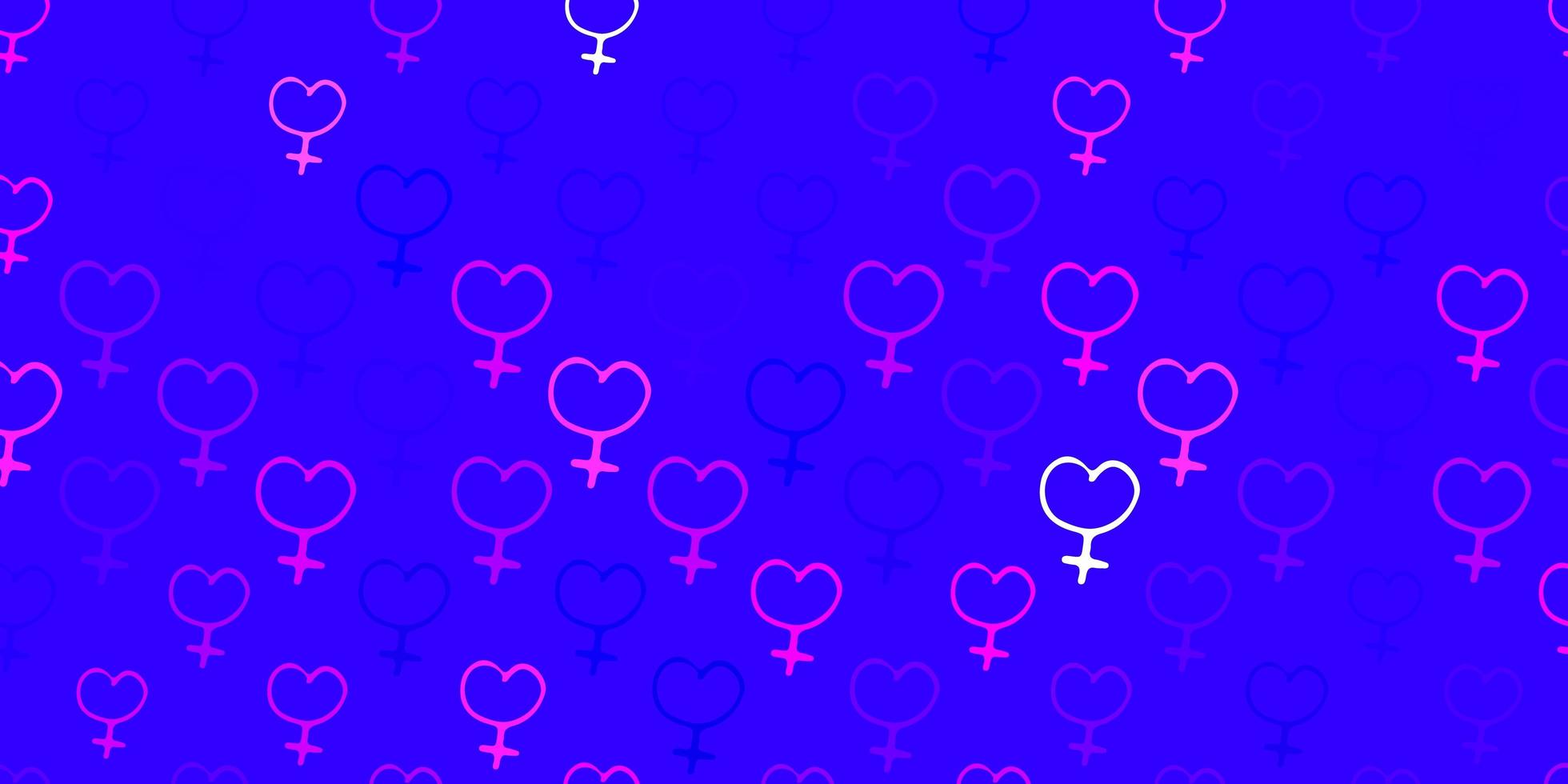 Light Purple, Pink vector backdrop with woman's power symbols.