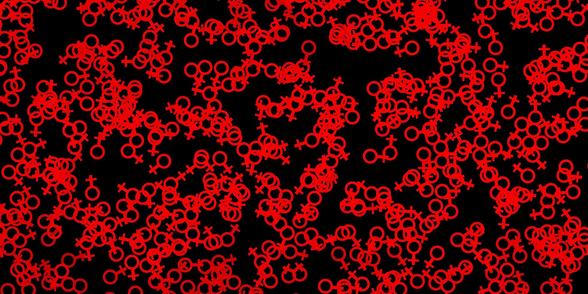 Dark Red vector background with occult symbols.