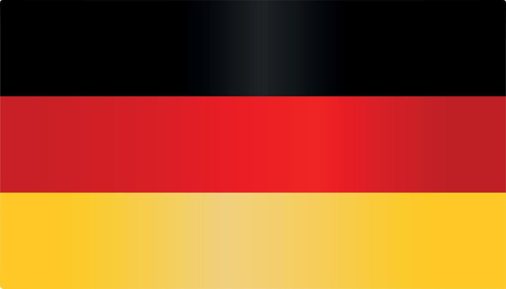 vector plano de símbolo de bandera de alemania con color degradado