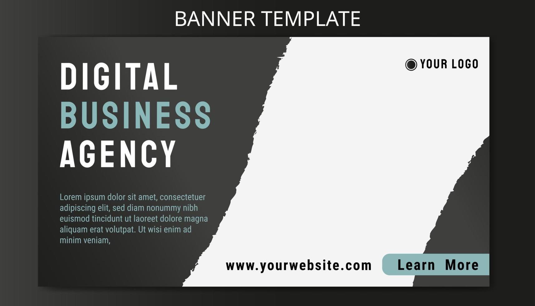 Business Banner Ads Template with grey color background vector