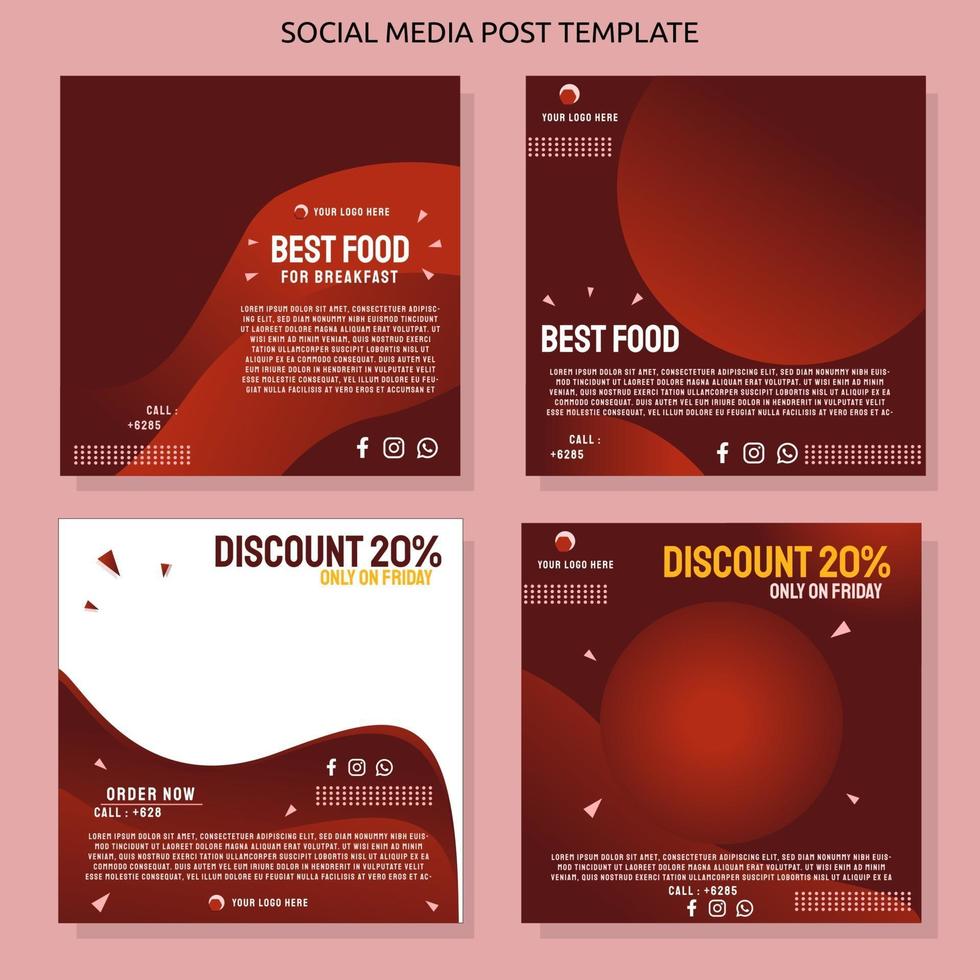Fast Food Banner with red color background vector