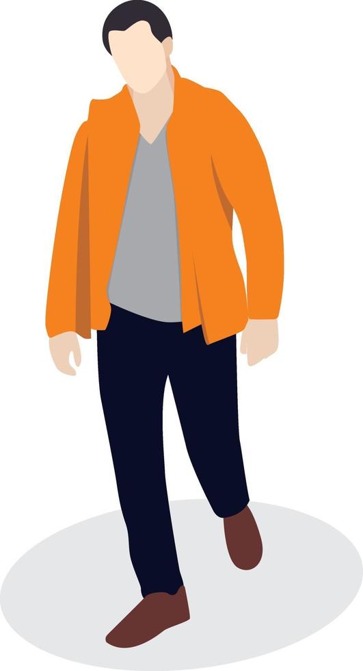 Flat Man Walking Illustration vector