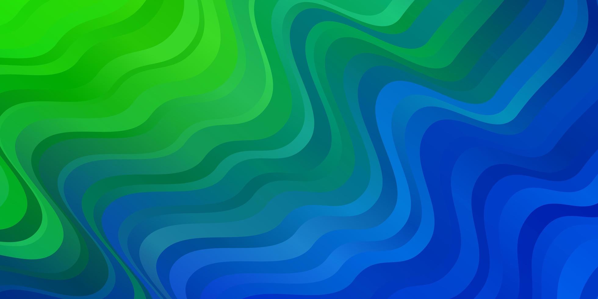 Fondo de vector azul claro, verde con arcos. Ilustración en estilo de semitonos con curvas de degradado. plantilla para su diseño de interfaz de usuario.