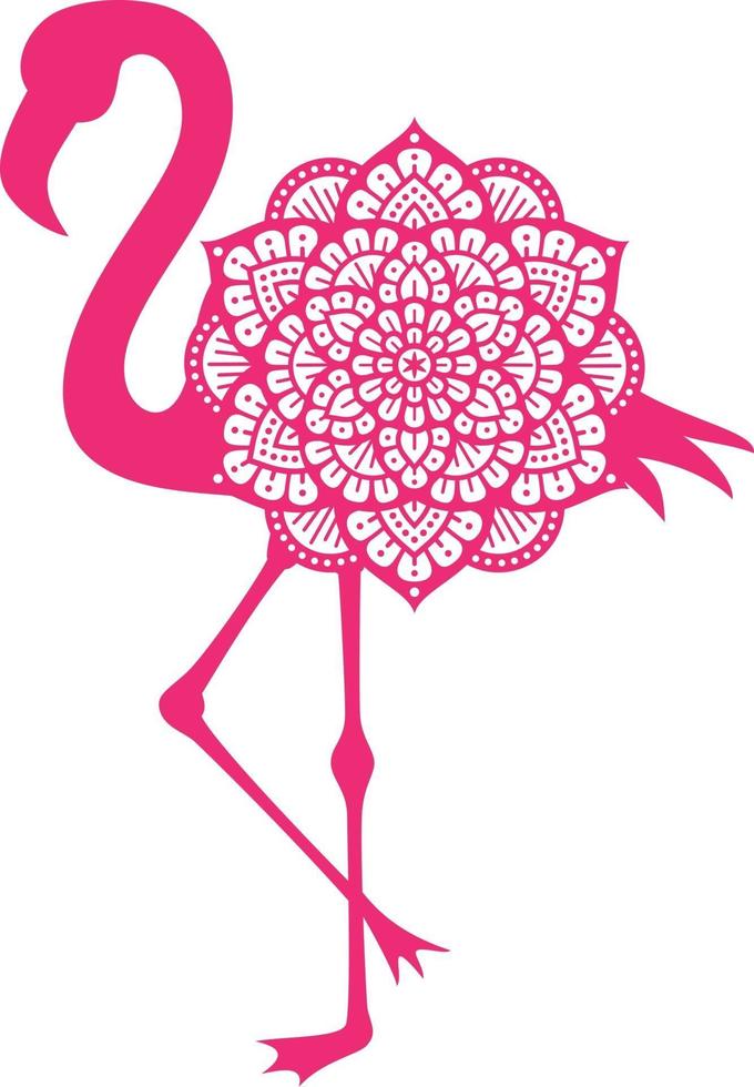 Flamingo mandala layered vector