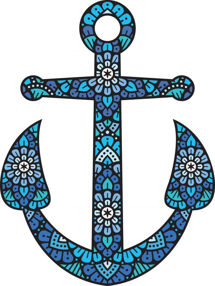 Mandala Anchor Color vector