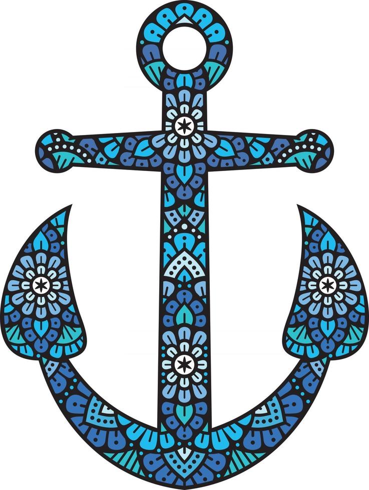 Mandala Anchor Color vector