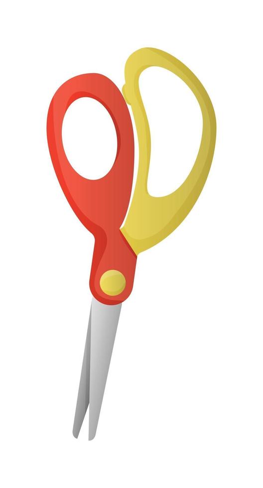 kid school scissors for paper vector isolated on white background