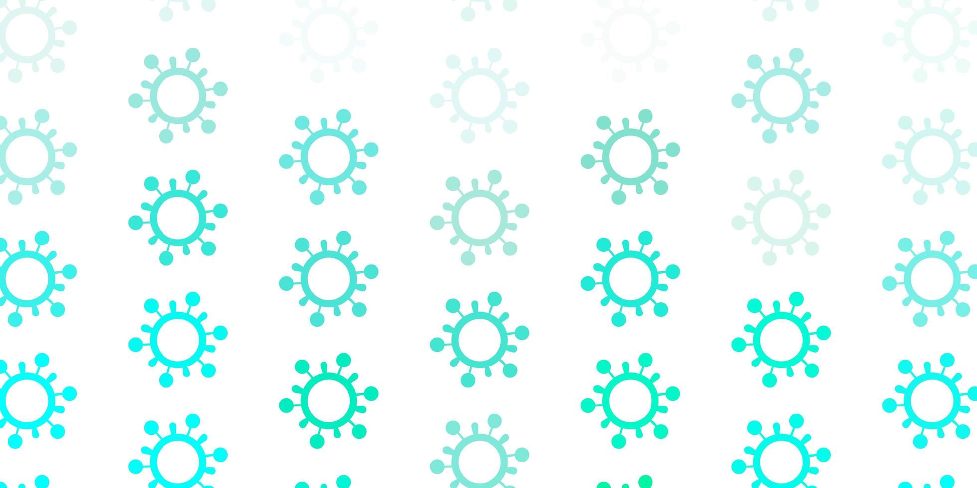 Light Green vector backdrop with virus symbols.