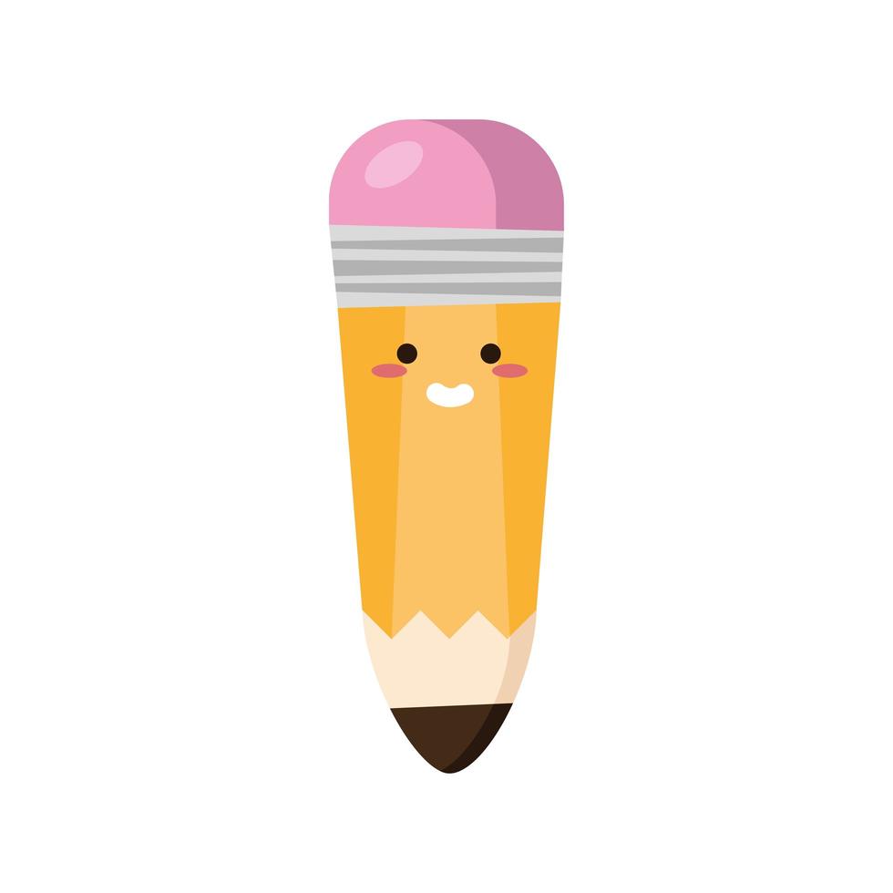 pencil school supply kawaii character vector