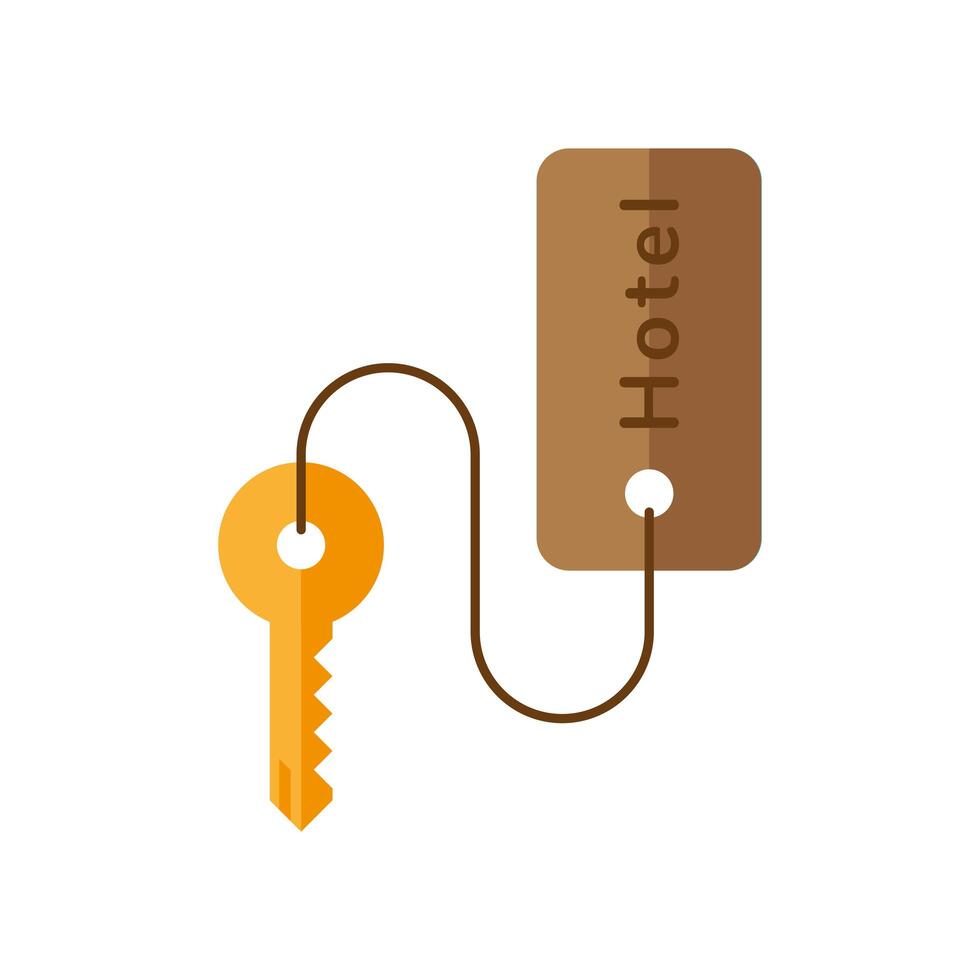 hotel key door isolated icon vector