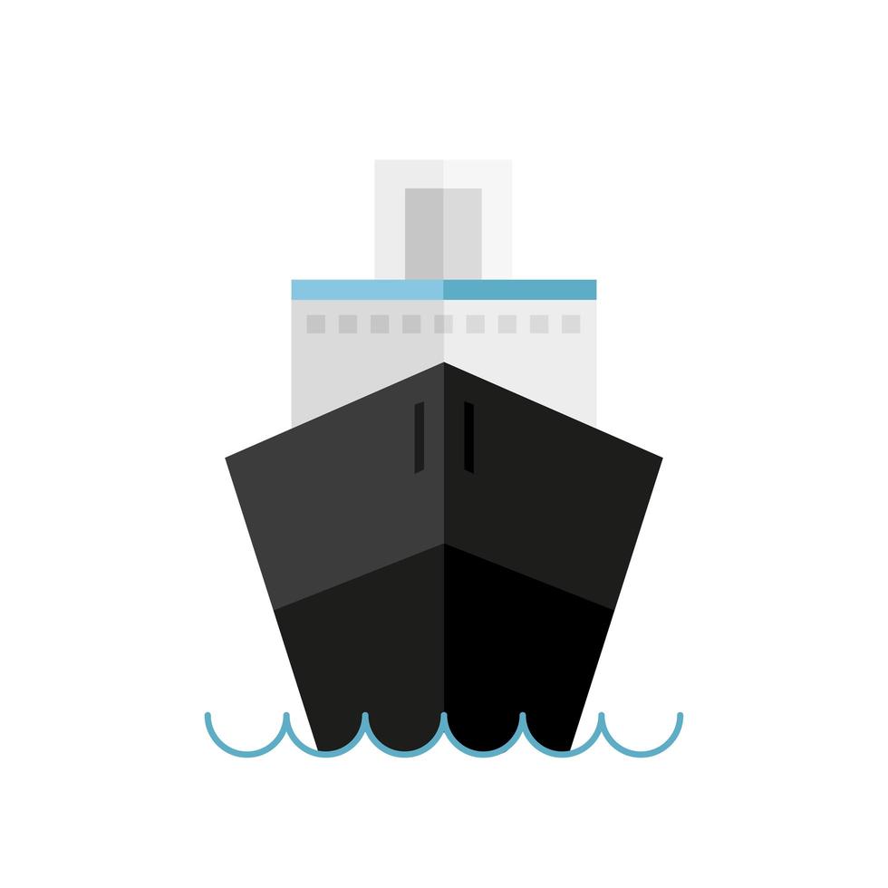 icono de estilo plano de crucero de barco vector