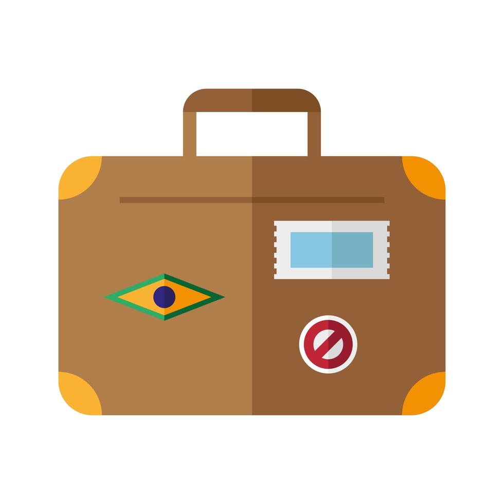 icono de estilo plano de maleta de viaje vector