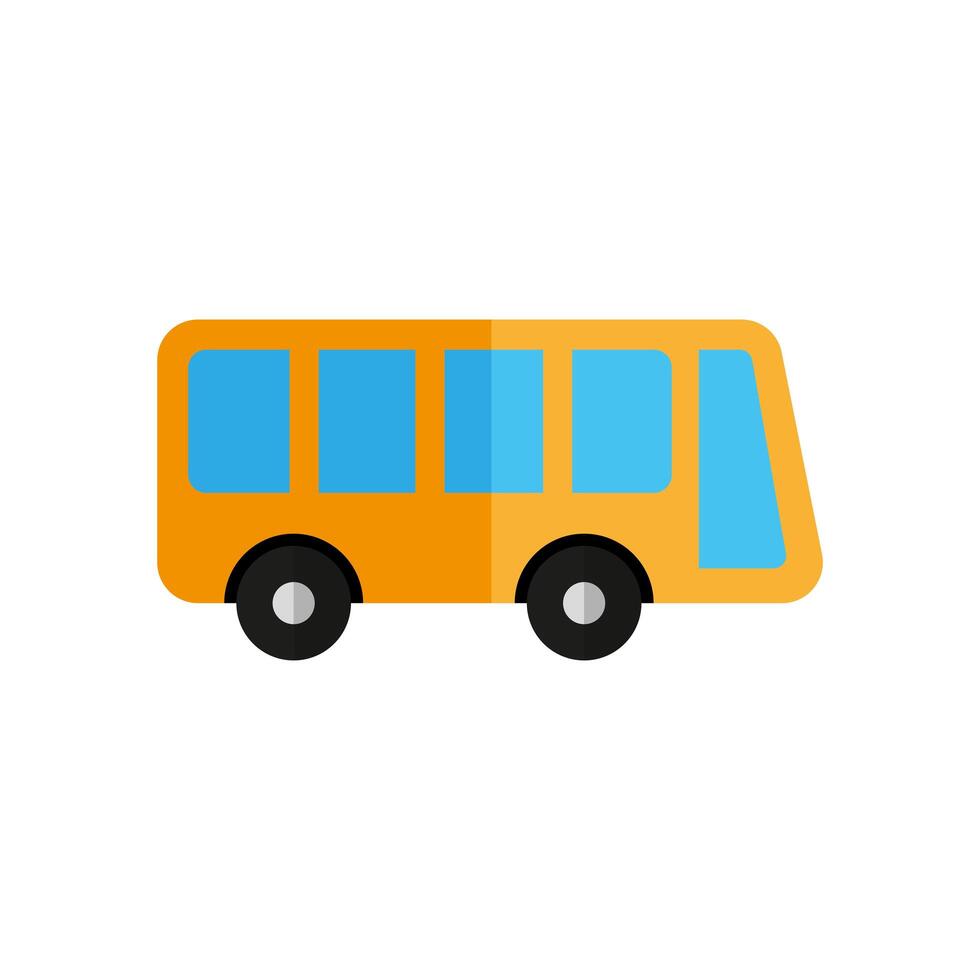 yellow bus transport isolated icon vector