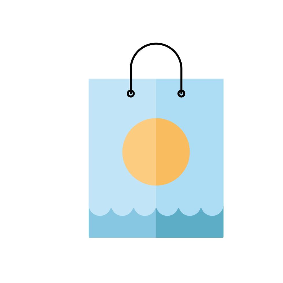 shopping bag with seascape stamp icon vector