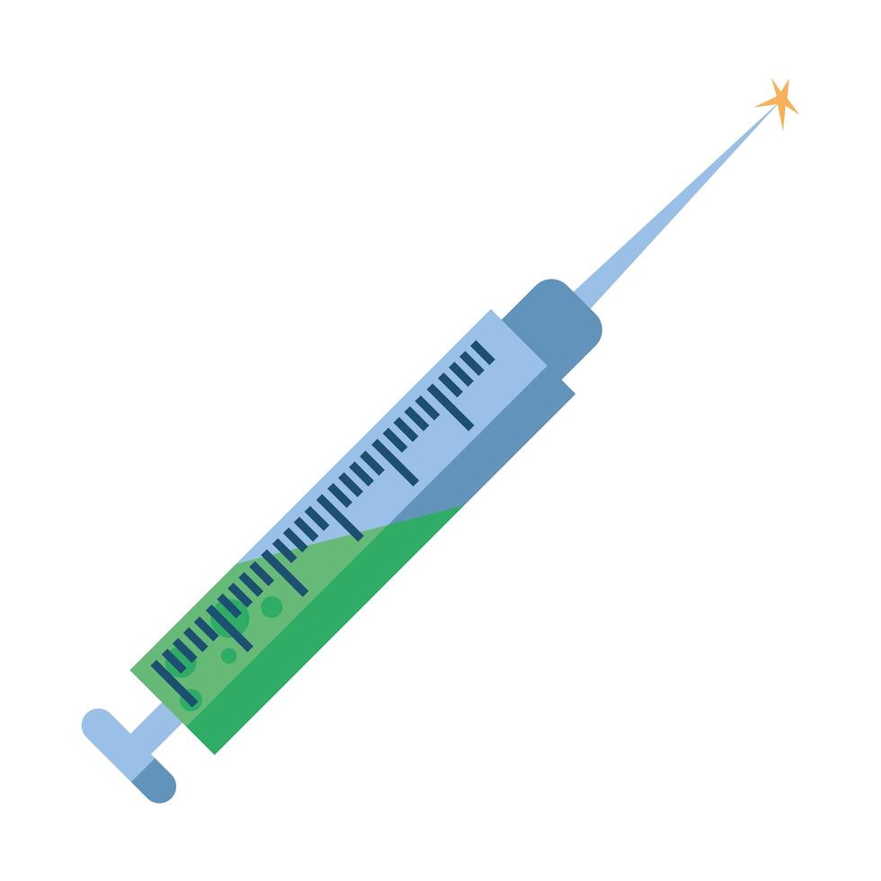 Inyección de jeringa de vacuna icono aislado vector