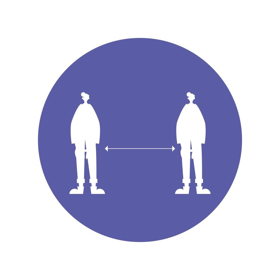 social distance prevention method icon vector