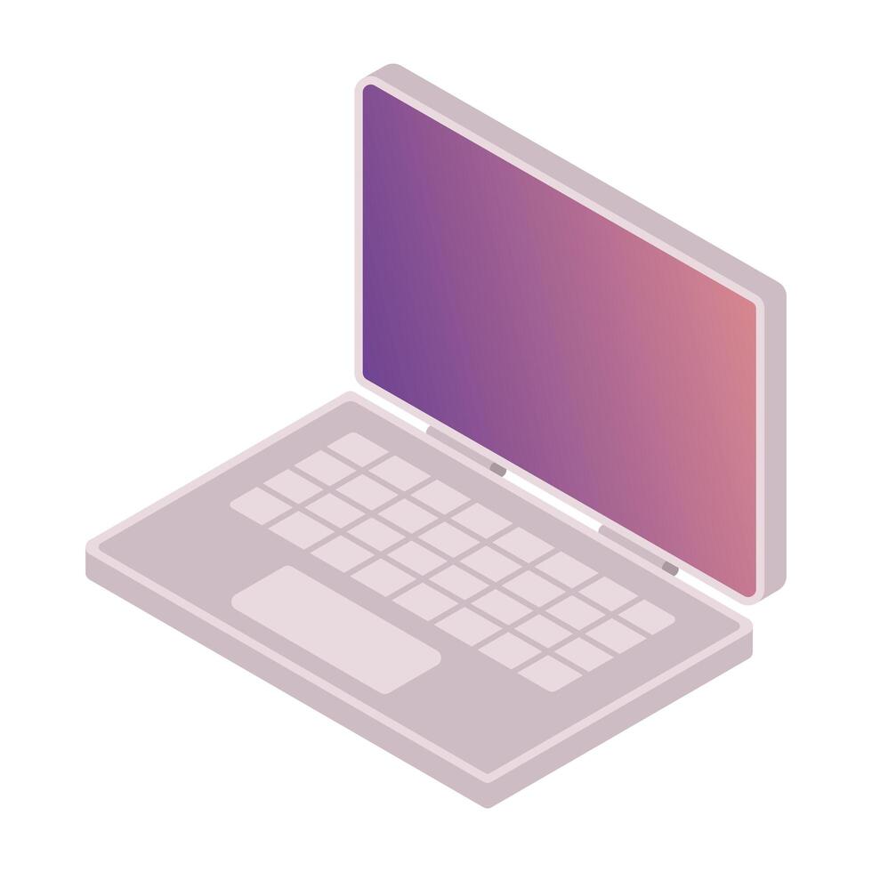 laptop computer device technology icon vector