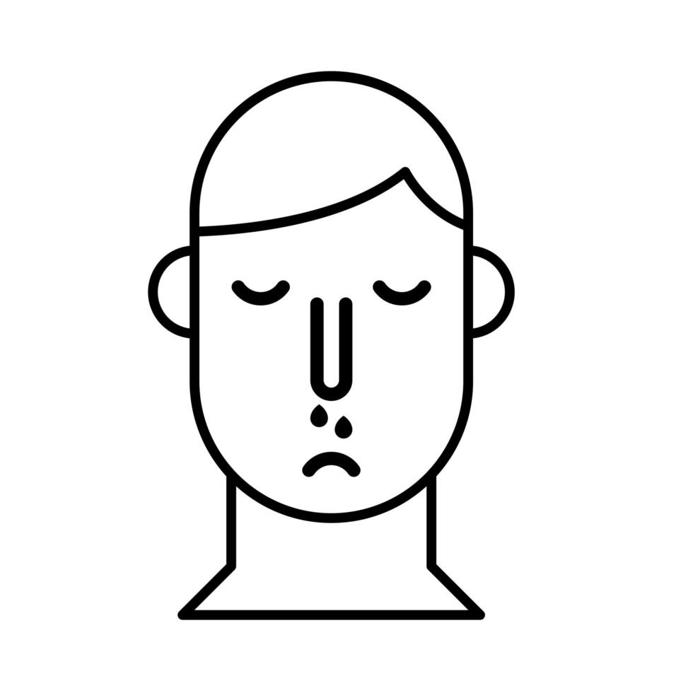person with nose flu line style icon vector