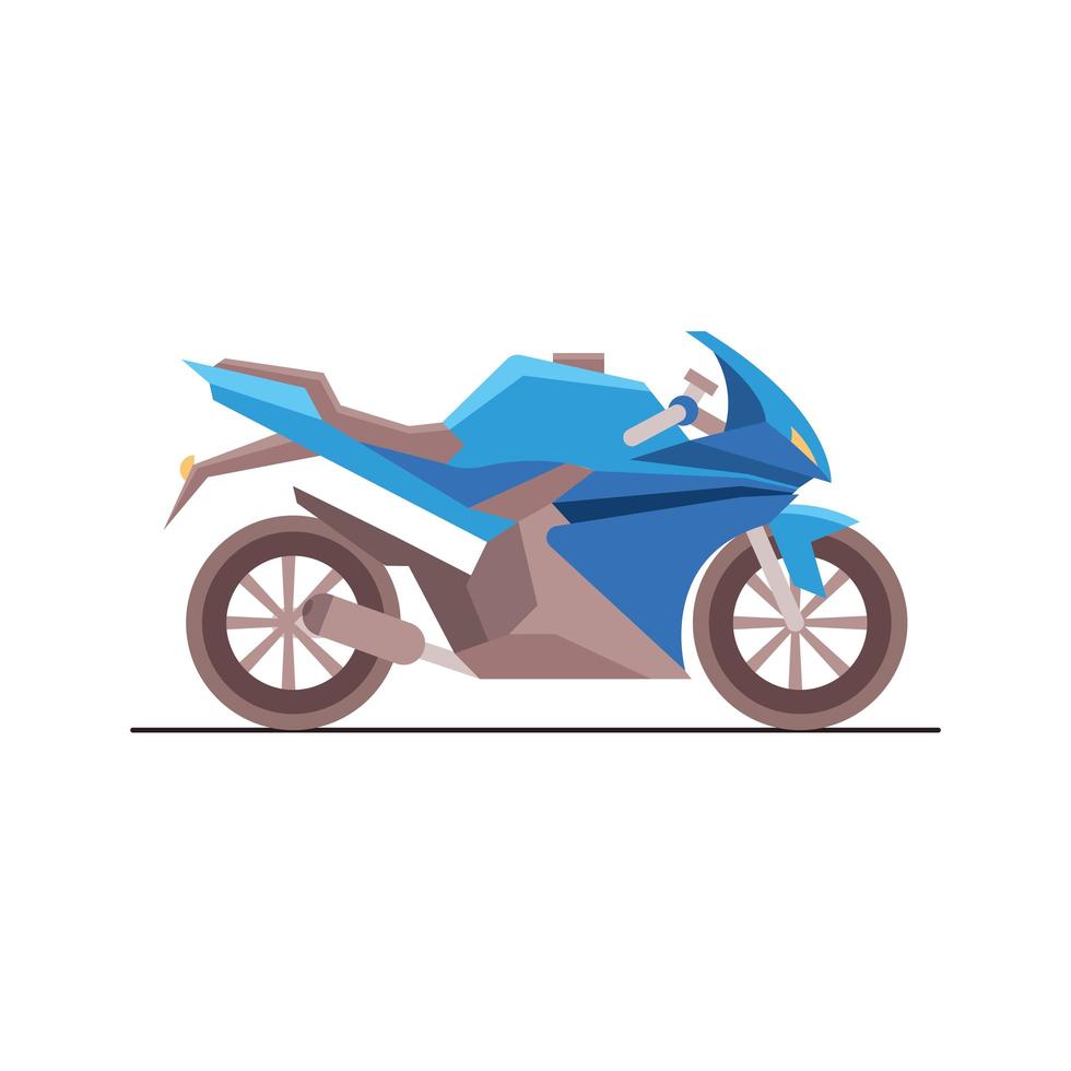 blue motorbike sport race style vehicle vector