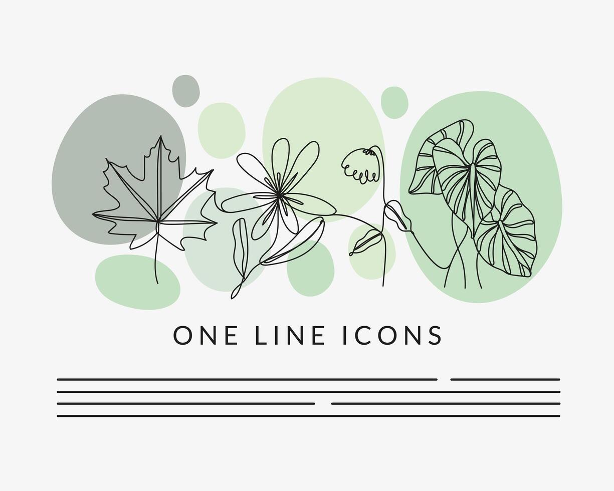 plants nature one line style icon vector